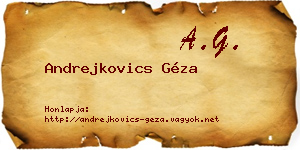 Andrejkovics Géza névjegykártya