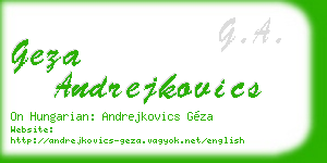 geza andrejkovics business card