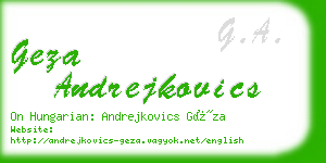 geza andrejkovics business card